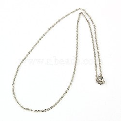 Tarnish Resistant 304 Stainless Steel Necklaces Women Cable Chain Necklaces, Stainless Steel Color, 16.5 inch(41.9cm)(NJEW-C079-01B)