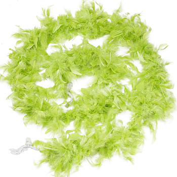 Turkey Feather Fluff Boa for Dancing, Wedding, Crafting Party Dress Up, Halloween Costume Decoration, Lime, 180x5mm, about 2m/strand