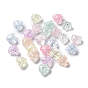 Transparent Acrylic Beads, Heart, Mixed Color, 9.5x10.5x6.5mm, Hole: 1.8mm