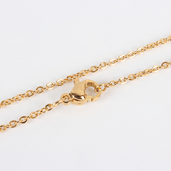 304 Stainless Steel Cable Chain Necklace Making, with Lobster Claw Clasps, Vacuum Plating, Golden, 23.8 inch(60.5cm)