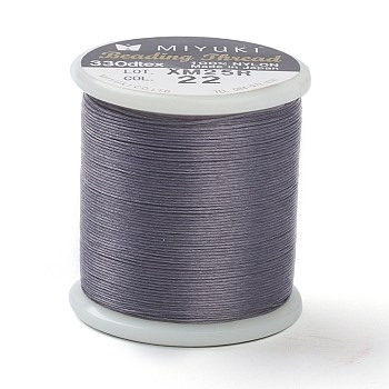 MIYUKI Beading Nylon Thread B, 330 DTEX/0.203mm/0.008", for Seed Beads, #22, Slate Gray, 0.16mm, 55 yards(50 meters)/roll