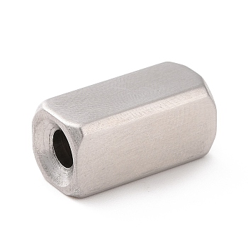 304 Stainless Steel Beads, Rectangle, Matte Stainless Steel Color, 8x8x16mm, Hole: 3.6mm