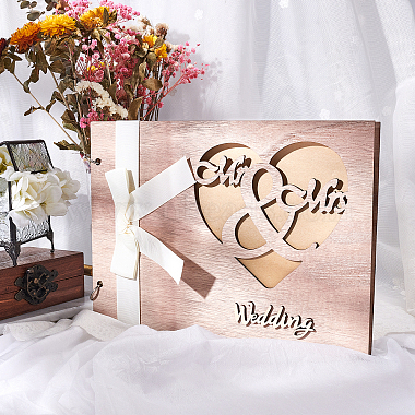 Gorgecraft Wooden Wedding Guestbooks Notepad(AJEW-GF0003-13)-4