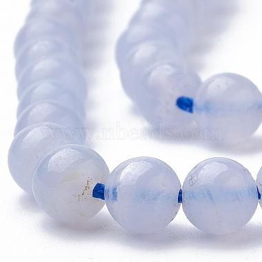 Натуральный голубой халцедон шарик нити(X-G-R193-02-4mm)-2