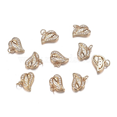 Brass Micro Clear Cubic Zirconia Charms(ZIRC-F120-084G)-4