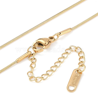 PVD Vacuum Plating 304 Stainless Steel Round Snake Chain Necklaces(NJEW-Z044-01G)-3