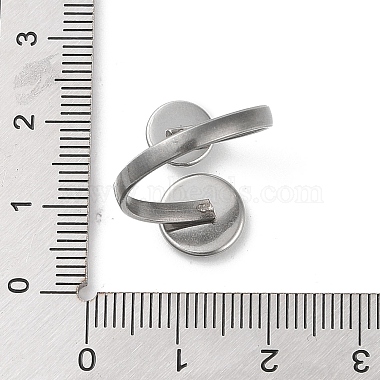 Non-Tarnish 304 Stainless Steel Open Cuff Ring Findings(X-STAS-E124-05E-P)-4