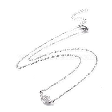 Ожерелья с подвесками из латуни с прозрачным кубическим цирконием(NJEW-R256-08P)-2