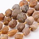 Brins de perles d'agate du Botswana jaune naturel brut brut(G-D833-08)-1