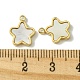 Ion Plating(IP) 304 Stainless Steel Pave Shell Star Charms(FIND-Z028-26G)-3