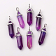 Natural Agate Double Terminated Pointed Pendants(G-F295-05E)-1