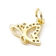 Brass Micro Pave Clear Cubic Zirconia Butterfly Charms(ZIRC-F132-54G)-2