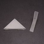 Photo Frame Corner Protectors, Triangle, White, 49x23.5x7.5mm, Side Length: 34.5mm, Inner Diameter: 6mm(KY-WH0045-10D)