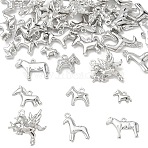 30Pcs 6 Styles Alloy Pendants, Horse Charms, Rack Plating, Cadmium Free & Nickel Free & Lead Free, Mixed Shapes, 8.5~23x11.5~21.5x3~5mm, Hole: 1.2~1.8mm, 5pcs/style(FIND-YW0012-69)
