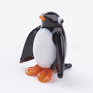Home Decorations, Handmade Lampwork Display Decorations, Penguin, Black and White, 18x20x22mm(LAMP-J084-25)