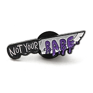 Knife with Word Not Your Babe Enamel Pins, Black Alloy Brooches for Clothes Backpack Women, Indigo, 8.5x31.5x1.3mm(JEWB-M029-06A-EB)