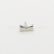 Brass Bowknot Head Pins, for Baroque Pearl Making, Platinum, 7x5mm(BAPE-PW0002-13B-02)