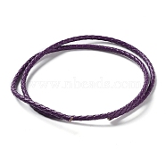 Braided Leather Cord, Purple, 3mm, 50yards/bundle(VL3mm-27)
