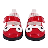 Imitation Leather Leather Shoes, Doll Making Supplies, Red, 50mm, 2pcs/bag(PW-WG91067-06)