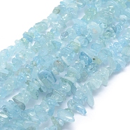 Natural Aquamarine Beads Strands, Chip, 5~7mm, Hole: 0.8mm, about 16 inch(40.6cm)(G-P332-75)