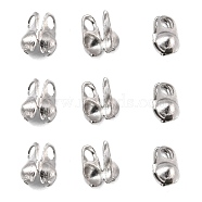 304 Stainless Steel Smooth Surface Bead Tips, Calotte Ends, Clamshell Knot Cover, Stainless Steel Color, 4x2mm, Hole: 1mm, Inner Diameter: 1.5mm(STAS-D150-01P)
