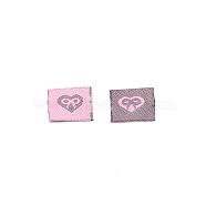 Polyester Sewing Labels, Cloth Labels, for Sewing, Knitting, Crafts, Heart Pattern, 11x14x0.3mm(FIND-TAC0008-19H)