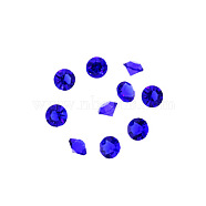 Glass Rhinestone Cabochons, DIY Accessories for Jewelry Pendant Making, Birthstone Color Style Rhinestone, Diamond Shape, Sapphire, 3mm, 20pcs/bag(GLAA-TAC0005-3mm-09)