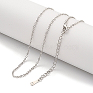 Brass Cable Chain Necklaces for Women, Platinum, 18.03 inch(458mm)(NJEW-G084-19P)