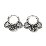 316 Surgical Stainless Steel Hoop Earrings, Snake, Antique Silver, 21.5x23mm(EJEW-D096-08D-AS)