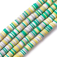 Handmade Polymer Clay Beads Strands, for DIY Jewelry Crafts Supplies, Heishi Beads, Disc/Flat Round, Medium Sea Green, 8x1mm, Hole: 2mm, about 350pcs/strand, 15.75''(40cm)(CLAY-R089-8mm-T008)