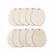 Wood Pendants, Oval, Beige, 99x75x2mm, Hole: 4mm, about 10pcs/bag(WOOD-TAC0002-01-B)