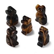Natural Tiger Eye Carved Healing Figurines, Reiki Energy Stone Display Decorations, Dog, 18~18.5x13x27~28mm(G-B062-03B)