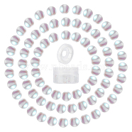 DIY Synthetic Moonstone Beads Stretch Bracelet Making Kits, with Elastic Thread, Clear, Beads: 8mm, Hole: 1mm, 100pcs/box(DIY-SC0012-84A)