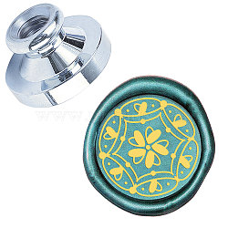 Wax Seal Brass Stamp Head, for Wax Seal Stamp, Flower Pattern, 25x14.5mm(AJEW-WH0211-013)