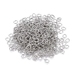 Tarnish Resistant 304 Stainless Steel Jump Rings, Open Jump Rings, Oval, Stainless Steel Color, 21 Gauge, 6x5x0.7mm, Inner Diameter: 3.5x4.7mm(STAS-F250-11P-L)