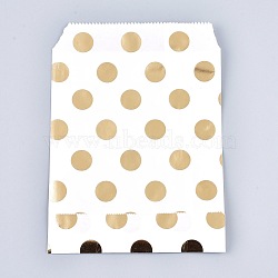 Polka Dot Pattern Eco-Friendly Kraft Paper Bags, Gift Bags, Shopping Bags, Rectangle, Gold, 18x13x0.01cm(AJEW-M207-H01-03)