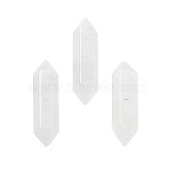 Natural Quartz Crystal Double Terminal Pointed Beads, Rock Crystal Faceted Bullet, 32.5x9x8mm, Hole: 1.6mm(G-A231-01A)