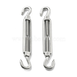 304 Stainless Steel Turnbuckle with Adjustment Hook Eyelet Screw, Cable Tensioner Screw Connector, Stainless Steel Color, 110x14x18mm(STAS-B082-03P)