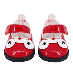 Imitation Leather Leather Shoes, Doll Making Supplies, Red, 50mm, 2pcs/bag(PW-WG91067-06)