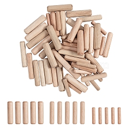 Wooden Dowel Pins, Woodworking Craft Rods, for Furniture Fitting Tools, Mixed Sized, BurlyWood, 30x6mm/40x8mm/40x10mm, about 450pcs/set(AJEW-OC0001-32)