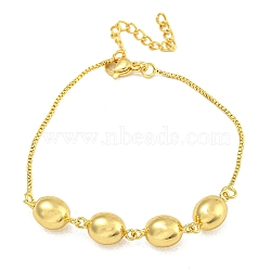 Rack Plating Egg Brass Link Bracelets for Women, Cadmium Free & Lead Free, Long-Lasting Plated, Real 18K Gold Plated, 7-1/4 inch(18.5cm)(BJEW-B106-18G)