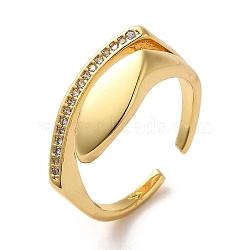 Brass Micro Pave Cubic Zirconia Adjustable Rings, Eye, US Size 7 3/4(17.3mm)(RJEW-K259-01A-G)