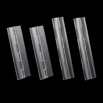 AHADEMAKER 4Pcs 2 Style Transparent Acrylic Hinges, Folding Hinge Tools, for Storage Box, Clear, Fold: 150~200x25~26x7mm, Unfold: 150~200x42~45x7mm, 2pcs/style