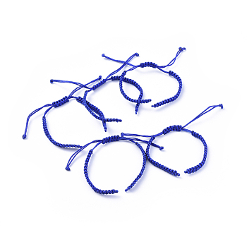 Braided Nylon Cord for DIY Bracelet Making, Medium Blue, 145~155x5x2mm, Hole: 2~4mm