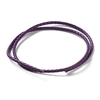 Braided Leather Cord, Purple, 3mm, 50yards/bundle