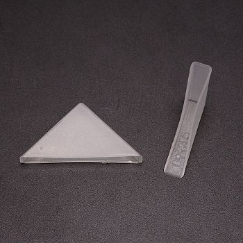 Photo Frame Corner Protectors, Triangle, White, 49x23.5x7.5mm, Side Length: 34.5mm, Inner Diameter: 6mm