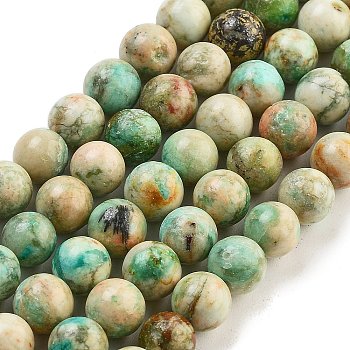 Natural Peruvian Turquoise(Jasper) Beads Strands, Round, 6mm, Hole: 1mm, about 62pcs/strand, 15.16''(38.5cm)