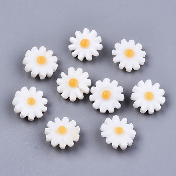 Natural Freshwater Shell Beads, Flower, Seashell Color, 12x4.5mm, Hole: 0.9mm