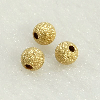 Yellow Gold Filled Textured Beads, 1/20 14K Gold Filled, Cadmium Free & Nickel Free & Lead Free, Round, 3mm, Hole: 1mm