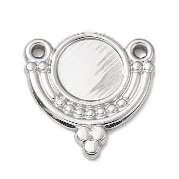304 Stainless Steel Pendant Cabochon Setting, with Blank Round Trays, Stainless Steel Color, 22x21x2.5mm, Hole: 2mm, Tray Size: 10mm